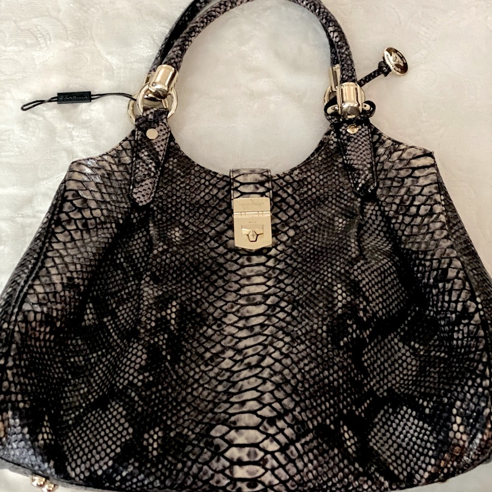 Brahmin snake skin tote.